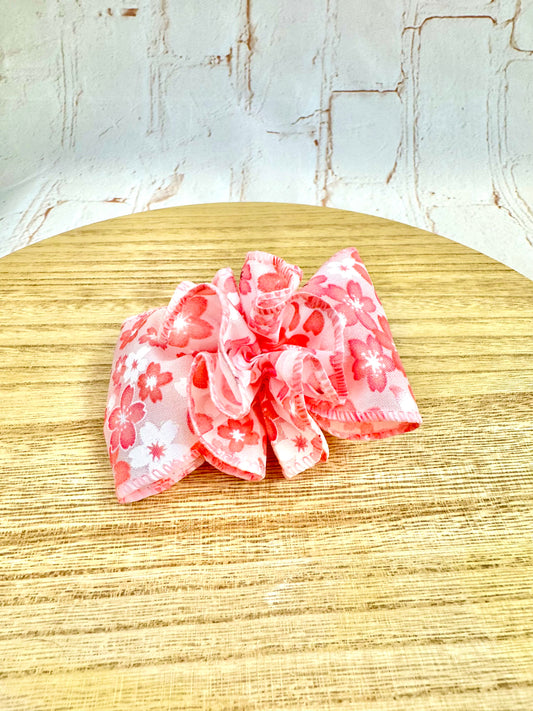 3.5” Cherry Blossom Bow with Ruffle