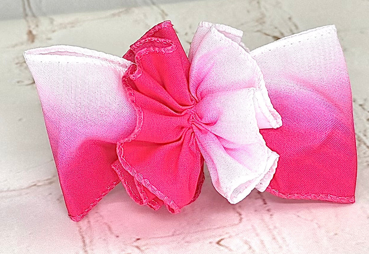4.5” Cupid Ombré Bow with Ruffle Ball