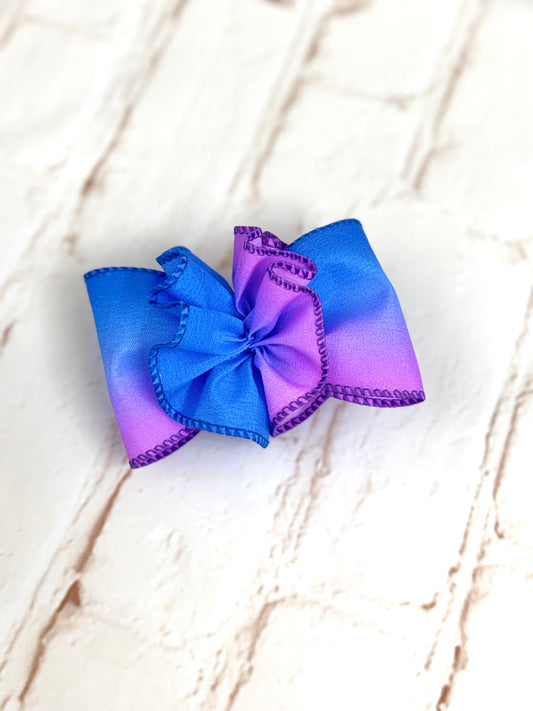 3.5” Blueberry Ombré Bow with Ruffle
