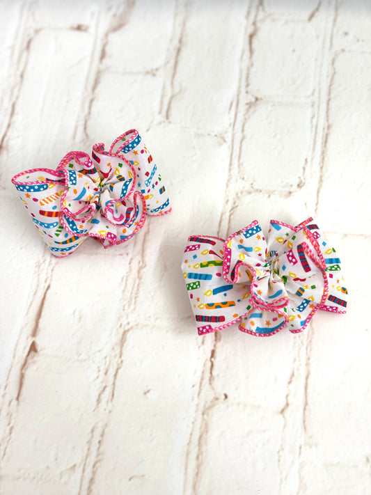 3.5” Birthday Bow with Ruffle