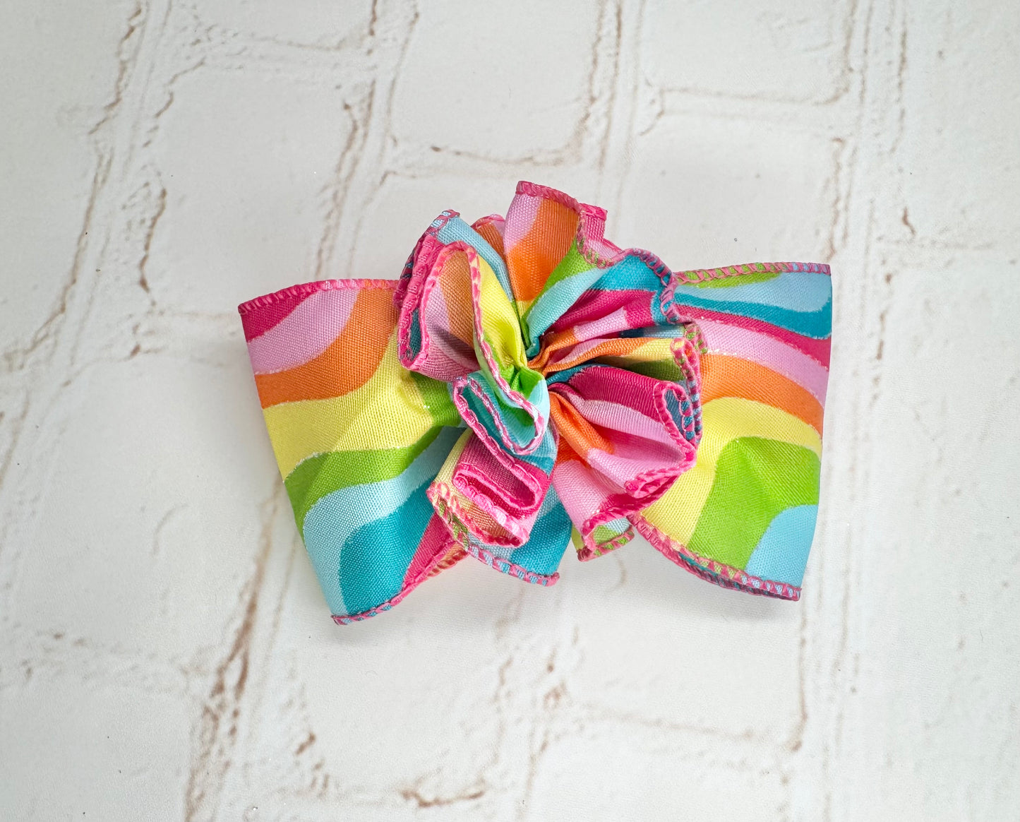 4.5” 70's Bow with Ruffle Ball