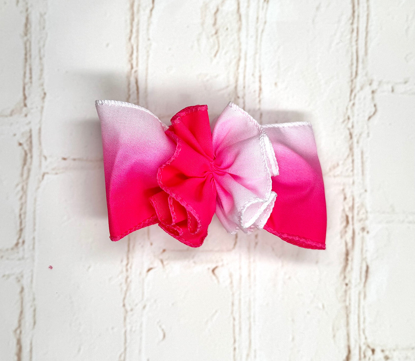 4.5” Cupid Ombré Bow with Ruffle Ball