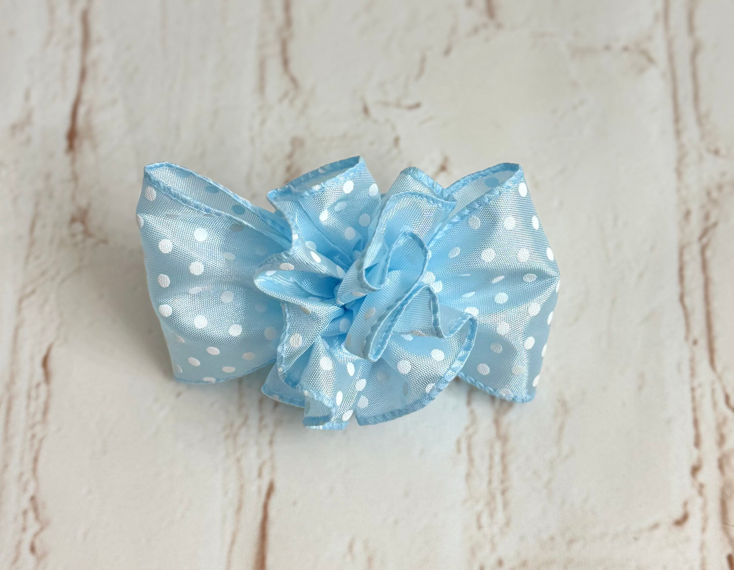 3.5” Icey Polka Dot Bow with Ruffle
