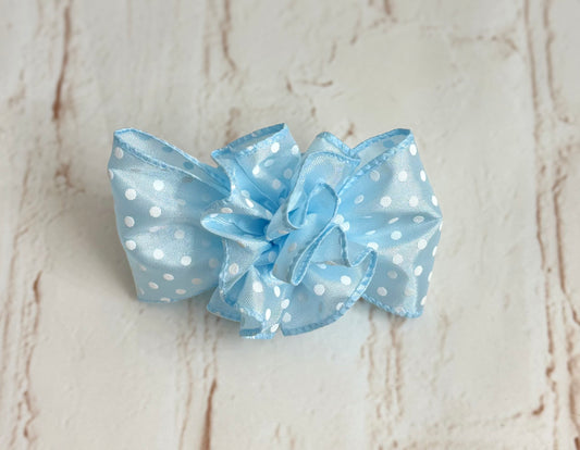 3.5” Icey Polka Dot Bow with Ruffle