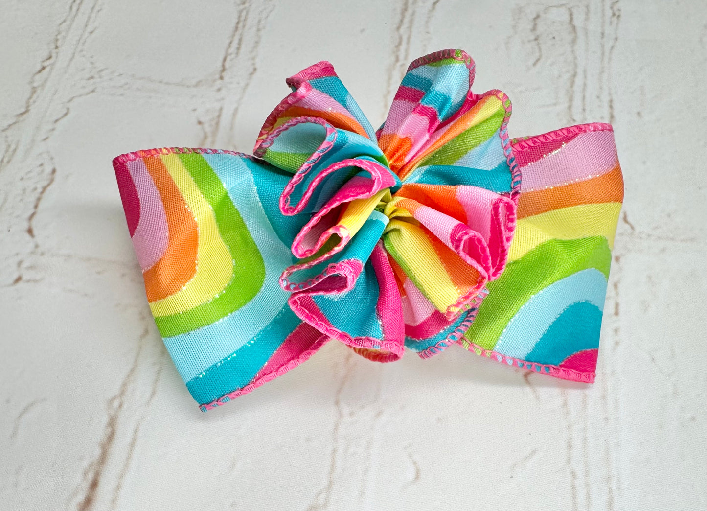 4.5” 70's Bow with Ruffle Ball