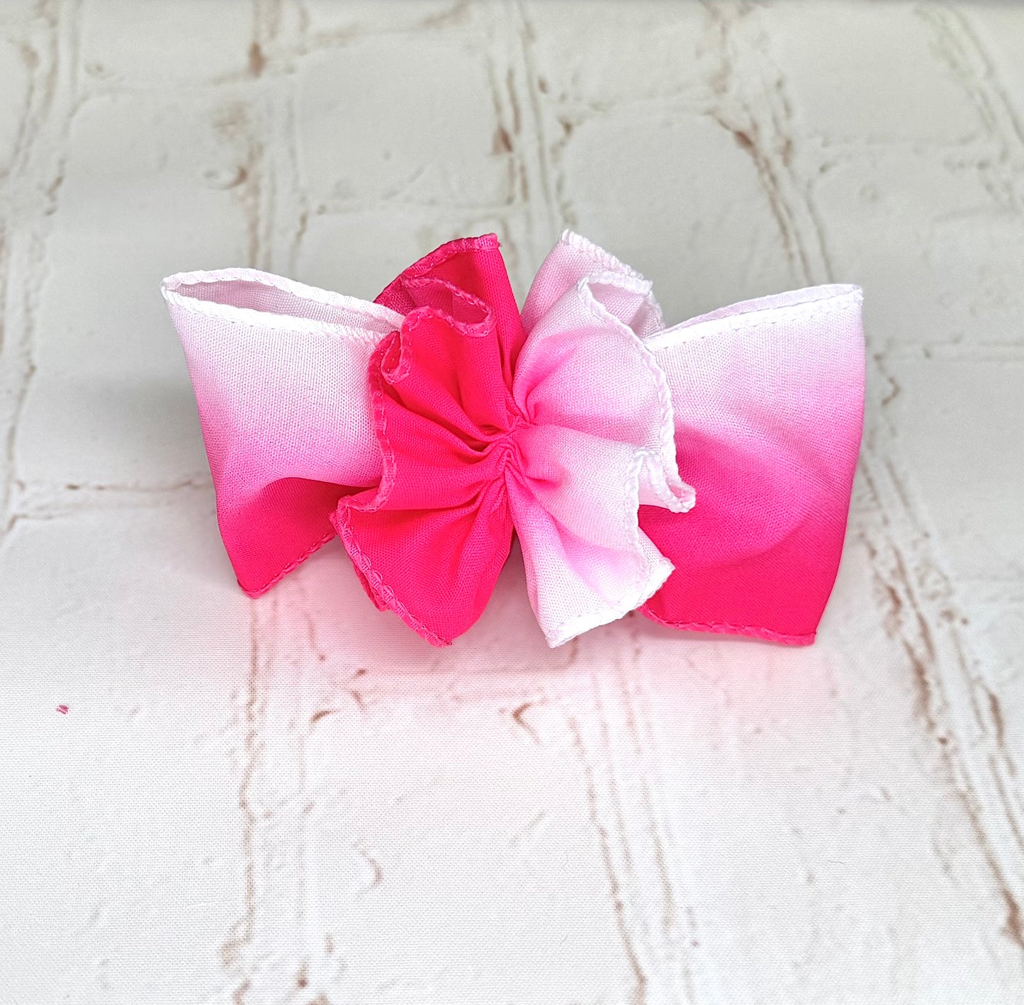 4.5” Cupid Ombré Bow with Ruffle Ball